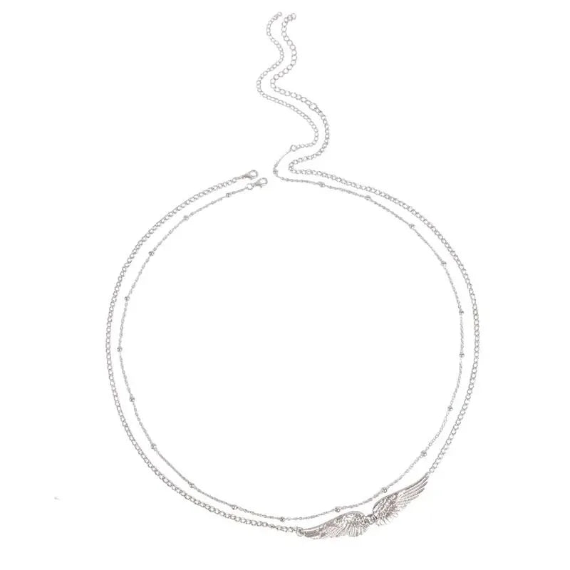 Antique Fashion Waist Chain for Women Charm Double Layer Angel Wings Body Chain Bikini Summer Beach Accessory Jewelry Gift