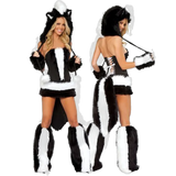 Sexy Christmas Ladies Costume Halloween Cosplay Big Tail Wolf Role Play Party Maid Seduction Santa Claus Gift Womens Uniform