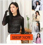 Sexy Women T Shirt See Through Mesh Black Long Sleeve Bodysuit Sheer Slim Turtleneck Tulle Crop Top T-Shirt Transparent Clubwear