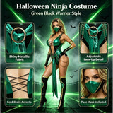 7 Pcs Women Themed Cosplay Costume Set, Includes Mask Gloves Socks Belt, Sleek Tailored Outfit for Role‑Play, Party & Gifting