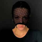 Women Lace Cosplay Multi‑Style Black Mesh Fishnet Full Face Mask Stretch Face Cover Halloween Masquerade Carnival Accessory