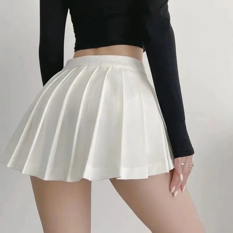 Sexy Women Pleated Skirts High Waist Summer Vintage Mini Skirts Korean Tennis Student White Designed Dance Skirt