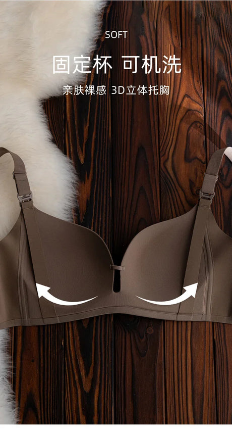 Smooth Nursing Bra Prevents Sagging Gathers Support Womans Brassiere Three-row Hooks Postpartum Use All Stages Ladies' Bra Daily