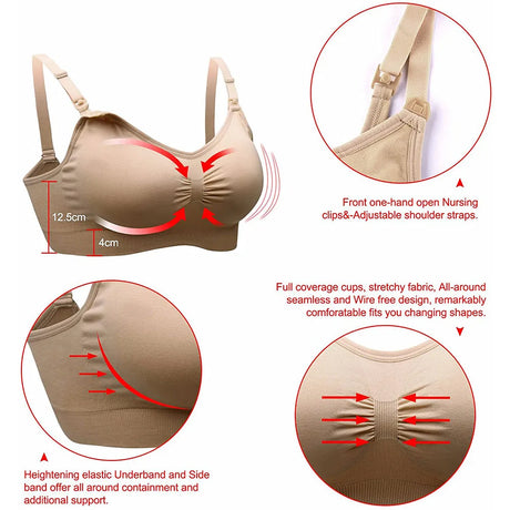Nursing Bra Boneless Maternity Bra Maternity Wear Anti-Sagging Nursing Women Breathable Nursing Bra High Quality Large Size Brea