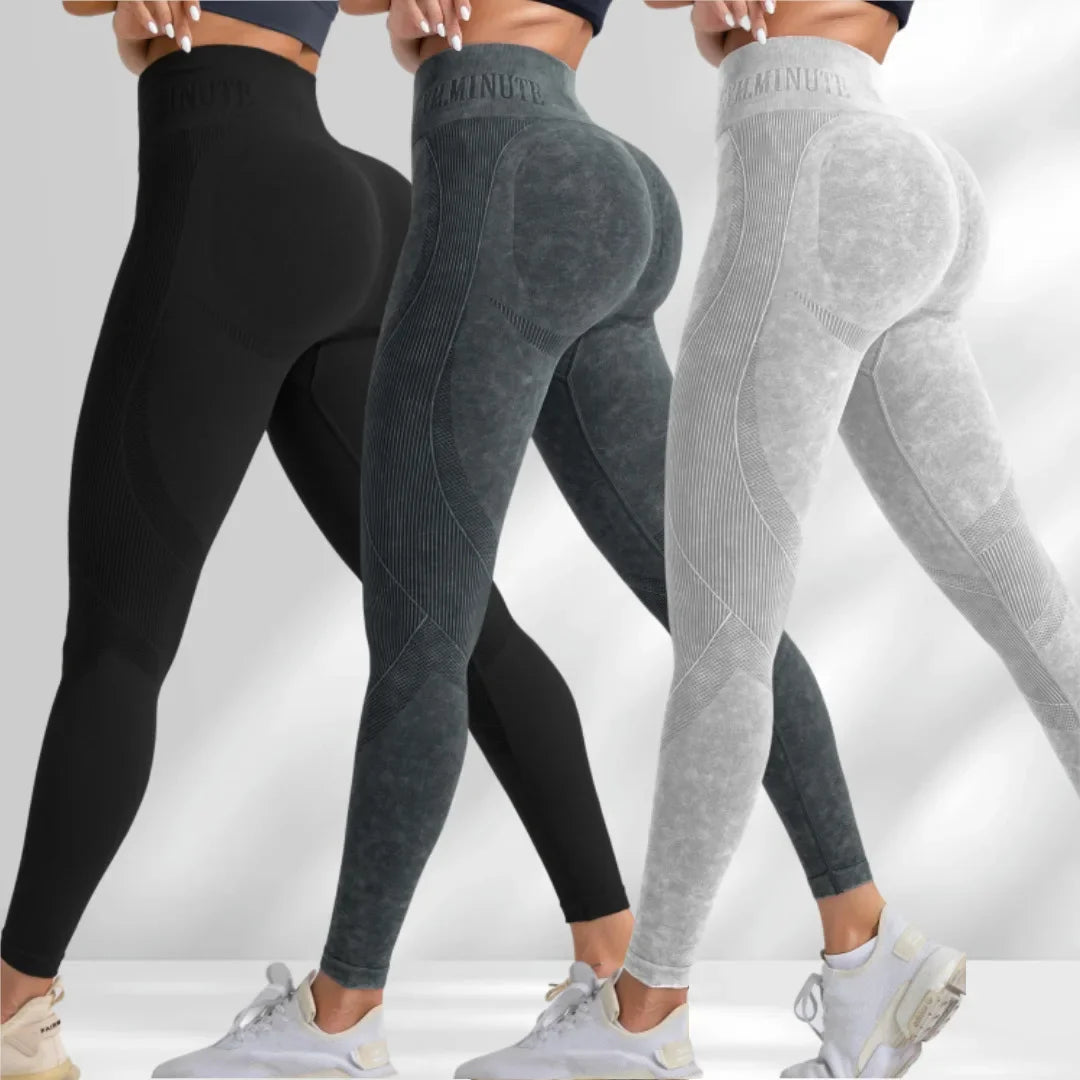 Women Seamless Gym High Waist Yoga Pants Hip Lifting Outdoor Sports Tight Waist Letter Sand Washed Pants Exercise Yoga Leggings