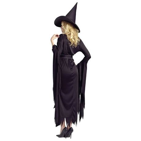 Halloween Witch Costumes for Women Adult Fantasy Black  Dress UP Party  Carnival Performance