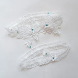 Sexy Lace Garter Women Socks Ring Bride Leg Ring Wedding Dress Ring Decoration Garters Thigh Bands Flowers With Rhinestone Blue