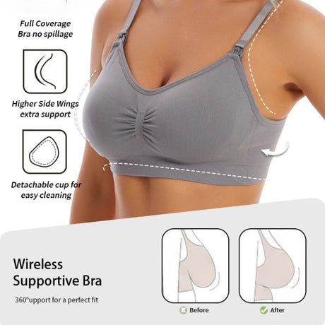 Nursing Bra Boneless Maternity Bra Maternity Wear Anti-Sagging Nursing Women Breathable Nursing Bra High Quality Large Size Brea