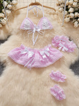 Women Sets Ruffled Apron Shorts Headband Maid Cosplay Costume Rabbit Officer Party Park Performance Sexy Suits Hotsweet Clothes
