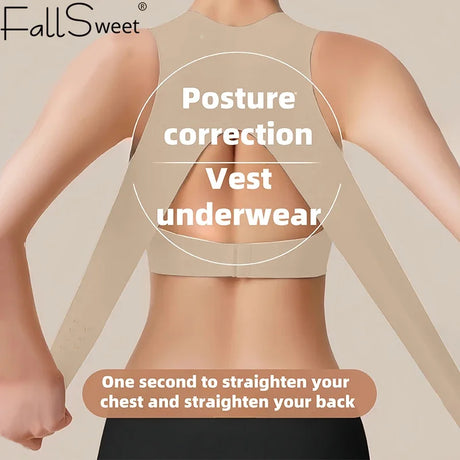 Wireless Posture Correction Bra for Women, Seamless Push-Up Sports Bra with Cross Back Support, Daily Shaping Lingerie