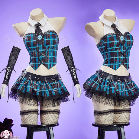 Frankie Stein Monster Cos High Cosplay Costume Anime Shirt skirt socks gloves Halloween carnival women's Gothic JK new uniform
