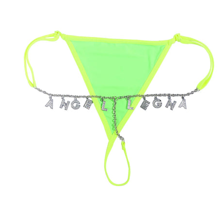 Customize Name Crystal Letters Waist Body Chain for Women Sexy Leopard Underwear Bikini Thong Body Jewelry Valentine's Day Gift