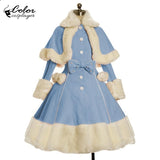 Thicken Christmas Dress Xmas Cloak Princess Cosplay Costume Red Winter Dress Women Long Sleeved Gown Furry Anime Role Outfit