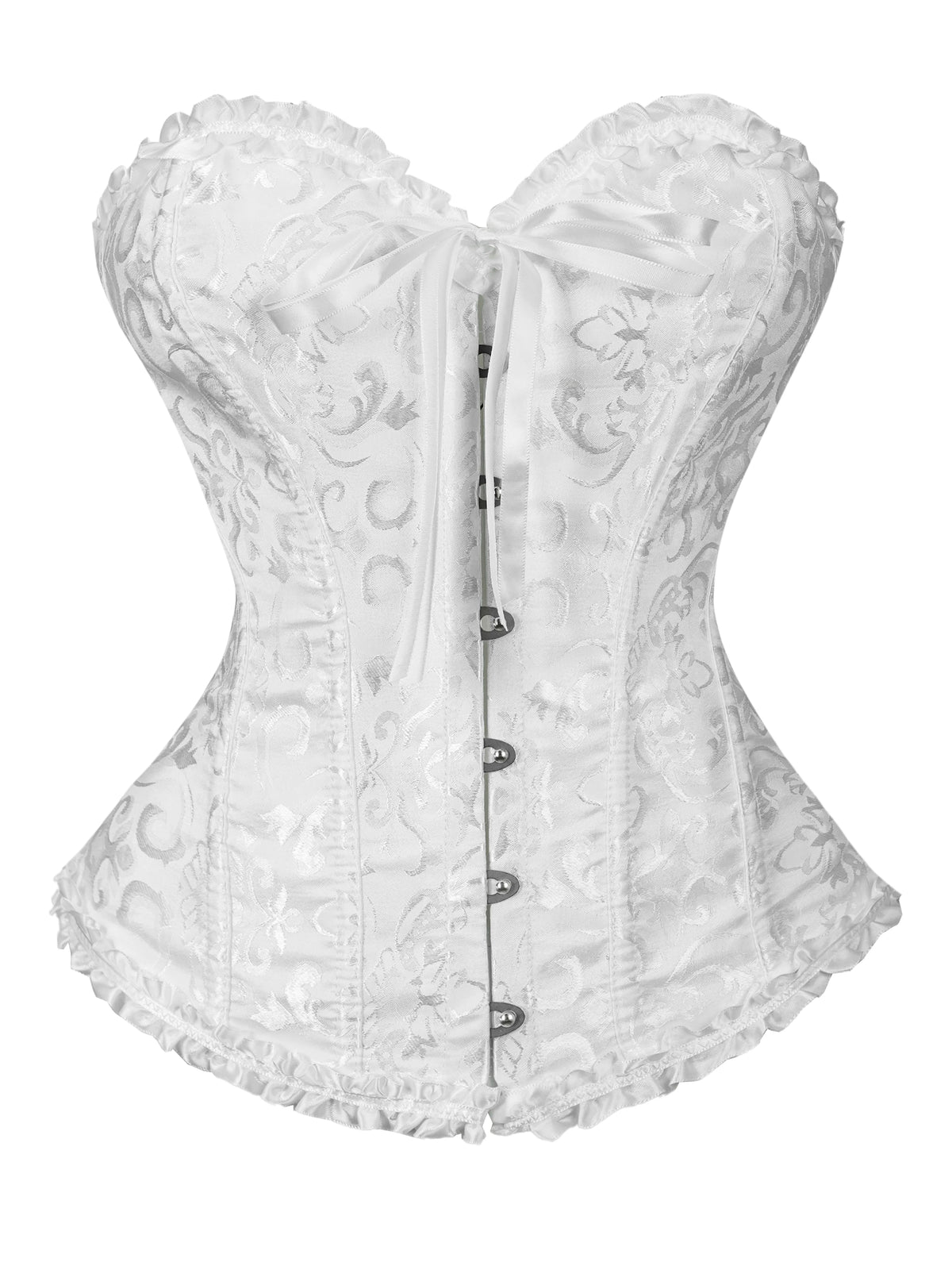 Women Bustier Corset Victorian Gothic Jacquard Front Busk Waist Cincher Halloween Party Wear