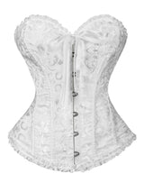 Women Bustier Corset Victorian Gothic Jacquard Front Busk Waist Cincher Halloween Party Wear
