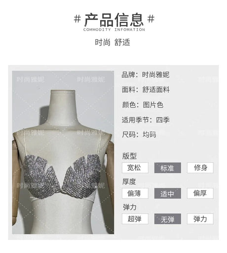 New Internet Celebrity Diamond Studded Bikini Tops, Bras, Stage Performance Costumes, Sexy Luxury Bras, And Chest Accessories