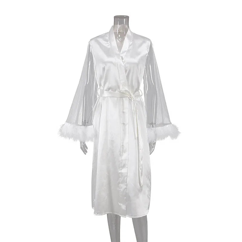 Personalized Bridesmaids Bride Robe Wedding Bachelorette for Bridal Team Gifts Shower Dressing Gown with Name Party Satin Robes
