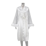 Personalized Bridesmaids Bride Robe Wedding Bachelorette for Bridal Team Gifts Shower Dressing Gown with Name Party Satin Robes