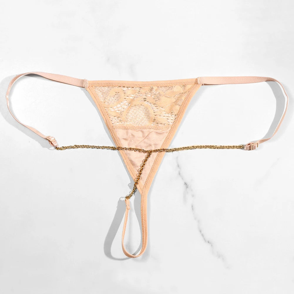 Personalized Custom Name Rhinestone Letter Chain Lace Thong for Women Adjustable Bridal Wedding Lingerie Underwear Gift