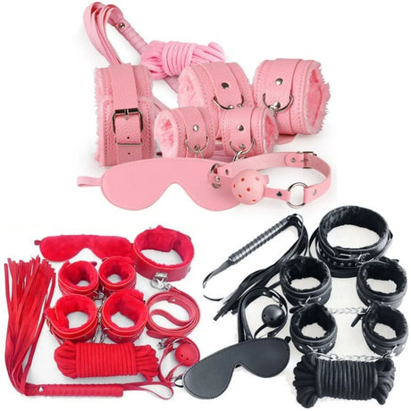 7Pcs Bondage Adult Toy Set, Blindfold & Gag Restraint Kit for Couples