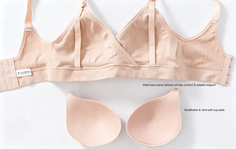 Wireless Low Cut Maternity Nursing Bra With Extender, Removable Pads, Soft Stretchy Breathable Pregnancy Breastfeeding Bra