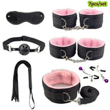 Adult Game Sex Products BDSM Bondage Set Metal Anal Plug Fox Tail Handcuffs Whip Gag Sex Shop Erotic Sex Toys For Couples Women