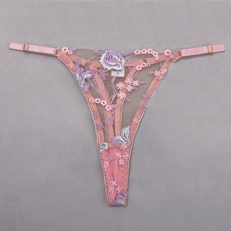 Diccvicc Floral Lingerie Embroidery Transparent Sexy Lace Women Underwear Bra Thong Exotic Apparel Erotic Outfits Intimate Set