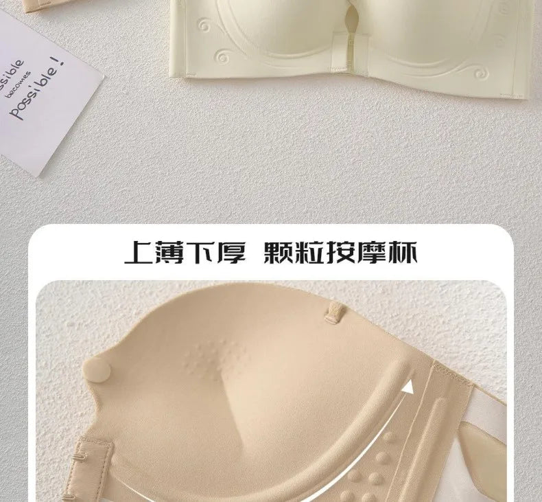 Front Fasten Balconette Bra Strapless - Lift Support Bralette Petite, Non Slip Invisible Comfort Everyday Wear Enhance Small Cup
