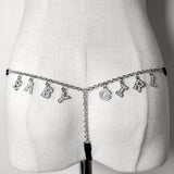 Customize Name Crystal Letters Waist Body Chain for Women Sexy Leopard Underwear Bikini Thong Body Jewelry Valentine's Day Gift