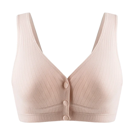Pure Cotton Wireless Nursing Vest Bra Seamless Front Buckle Open Cup Maternity Breastfeeding Underwear Plus Size