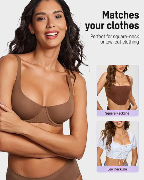 Large Size Underwire Full Support Seamless Unlined Balconette Bra Underwear Solid Color Comfortable Sports Yoga No Trace Bra