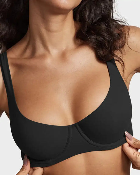 Large Size Underwire Full Support Seamless Unlined Balconette Bra Underwear Solid Color Comfortable Sports Yoga No Trace Bra