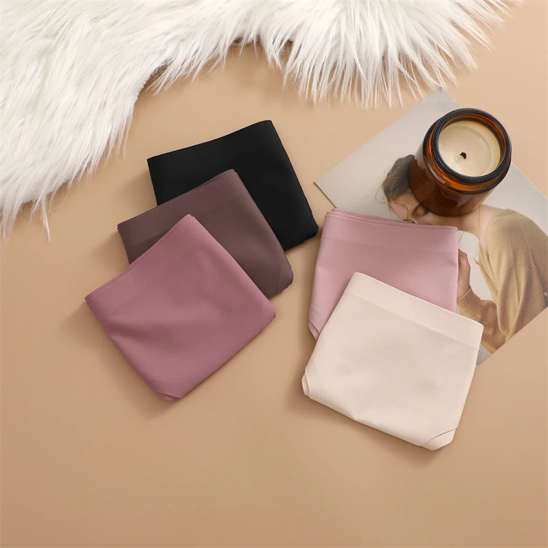 FINETOO 3PC Women Seamless Panties Sexy Brazilian Thong Female Low Waist Solid Color Briefs Comfortable Invisible G-string Panty