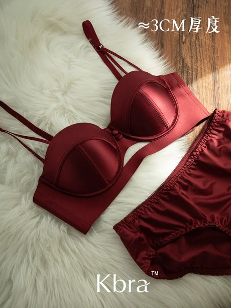 Japanese Anime Set Victoria's Style Half Cup Minimiser & Knickers | Push Up for Small Chest Retro sensual Lingerie Bride Gift