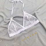 NEW Custom Name Thongs Lingerie Personalized Bra Thong Sets Sexy Lace Underwear Valentines Day Hotwife Gift Plus Size G-string