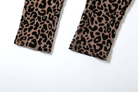 kliou Midnight Y2K Women Jumpsuits Hipster Leopard Print Full Sleeve Round Neck Slim Overalls Female Trend Party Club One Piece