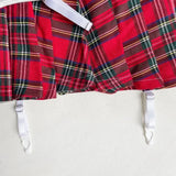 Teacher Cosplay Lingerie Sheer Halter Bra Plaid Skirt See Through Intimate Goods Sissy Erotic Crotchless Briefs Outfits