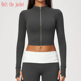 Yoga Long Sleeve Women's Zipper Sports Jacket Fitness Yoga Shirts Gym Top Activewear Running Coats Workout Clothes For Cycling