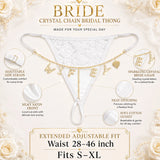 Personalized Custom Name Rhinestone Letter Chain Lace Thong for Women Adjustable Bridal Wedding Lingerie Underwear Gift