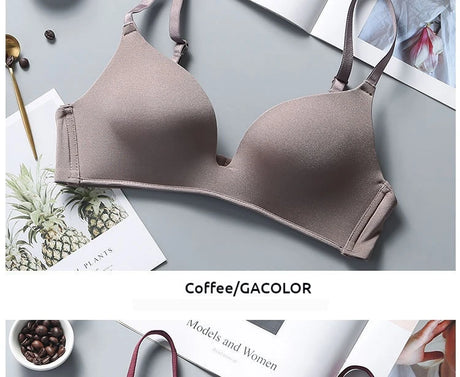 Ultra Thin Sexy Ice Silk Wireless Bra For Women Sexy Gather Underwear Push Up Simple Lingerie Seamless Brassiere Bralettle