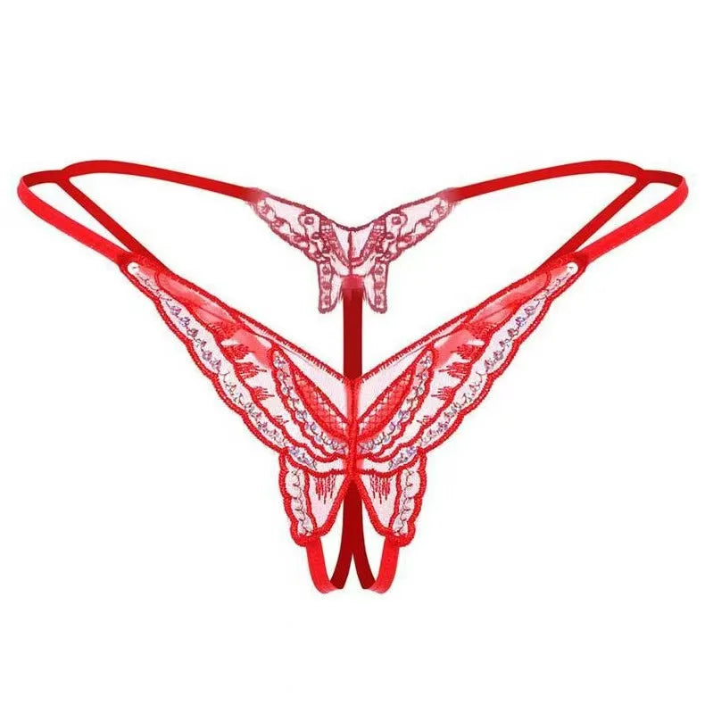 Woman Transparent Underwear Sexy Lingerie Micro Bikinis Porn Lingerie Sex Set Crothless Lace Bow Underwear Erotic Stockings