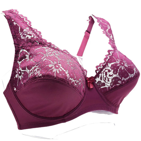 Womens Bra Sexy Lingerie Plus Size Bras Floral Lace Underwire Brassiere BH Tops Perspective Female Underwear B C D E F  Cup