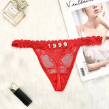 Custom Thongs Lingerie Sexy Bikini with Letters Name G-String Waist Chain Women Body Chain Lace Thong Personalized Unique Gift