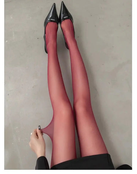Talenza Women'S Tights Slim Stockings Pantyhose Super Elastic Large Size Leggings Red Sexy Spring Autumn Winter