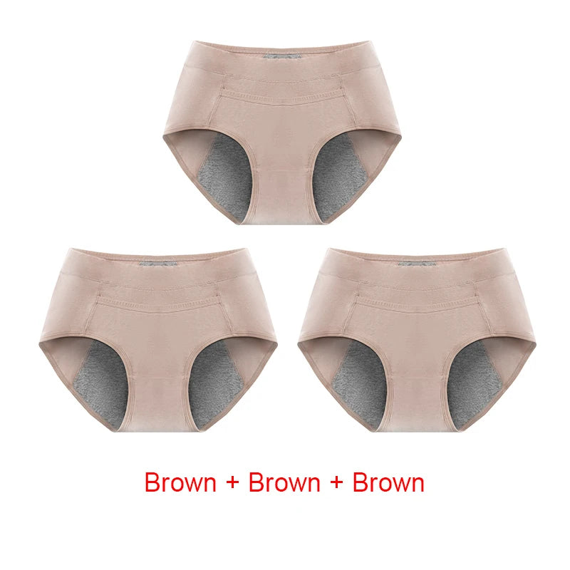 3PCS Cotton Menstrual Panties Leak Proof Breathable Sexys Panties Woman Women Girls Physiological Pants Women's Intimates M-XL