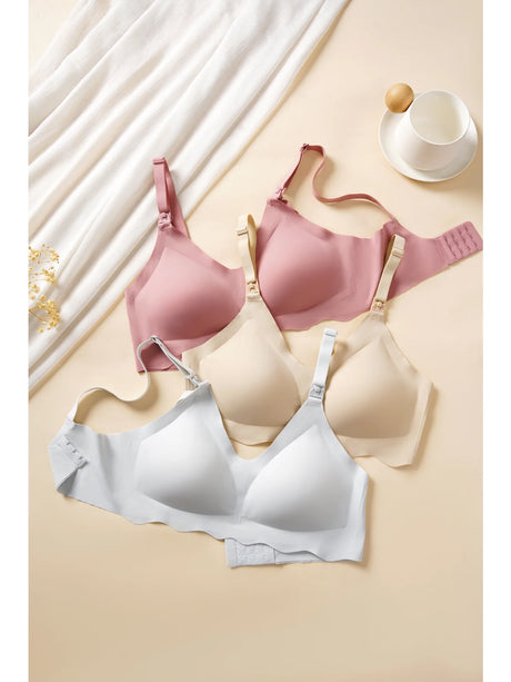 New Women Traceless Women's Comfortable and Breathable Ultra Thin Breastfeeding Bra Detachable Breastfeeding Bra