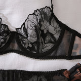 Diccvicc Sensual Lingerie Woman See Through Sexy Lace Bra Garter Belt Leopard Underwear with Stocking Glove Exotic Intimate Wear