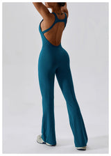 Solid Yoga Jumpsuit One Piece Outfit Fitness Bodysuit Workout Clothes for Women Sportwear Women Buttock lifting Set Activewear