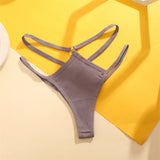 1PCS Women Sexy Cotton Panties Two Belts Hollow Out G-String Thongs Breathable Underwear for Female Solid Color Lingerie S-XL