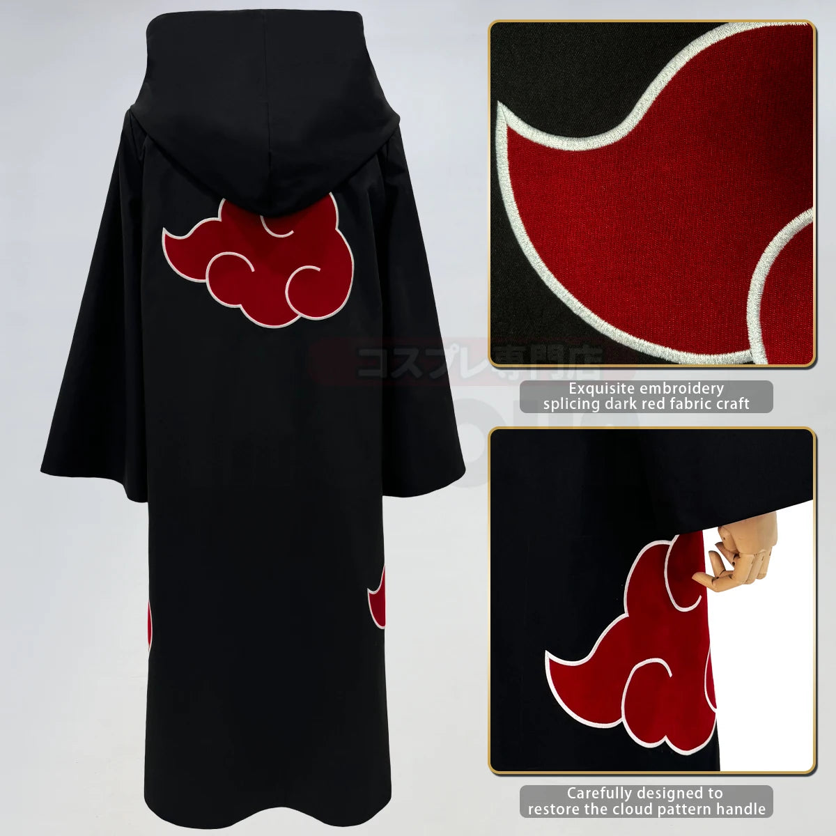 HOLOUN Uchiha Itachi Sasuke Anime Cosplay Costume Embroidery Hawk Team Cloak Pain Konan Sasori Halloween Christmas S-2XL